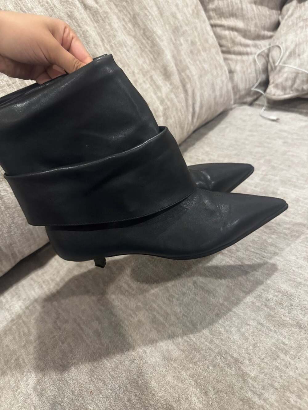 Time and Tru Women's Scrunch Fold-Over Kitten Heel Booties